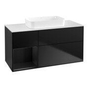 V&B Waschtischunterschrank Wandbeleuchtung Finion 120x60 cm, Reg re bla m Lac, bla m Lac