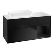 V&B Waschtischunterschrank Wandbeleuchtung Finion 120x60 cm, Reg re bla m Lac, bla m Lac