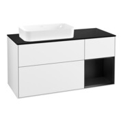 V&B Waschtischunterschrank Wandbeleuchtung Finion 120x60 cm, Reg re bla m Lac, glo wh. Lac