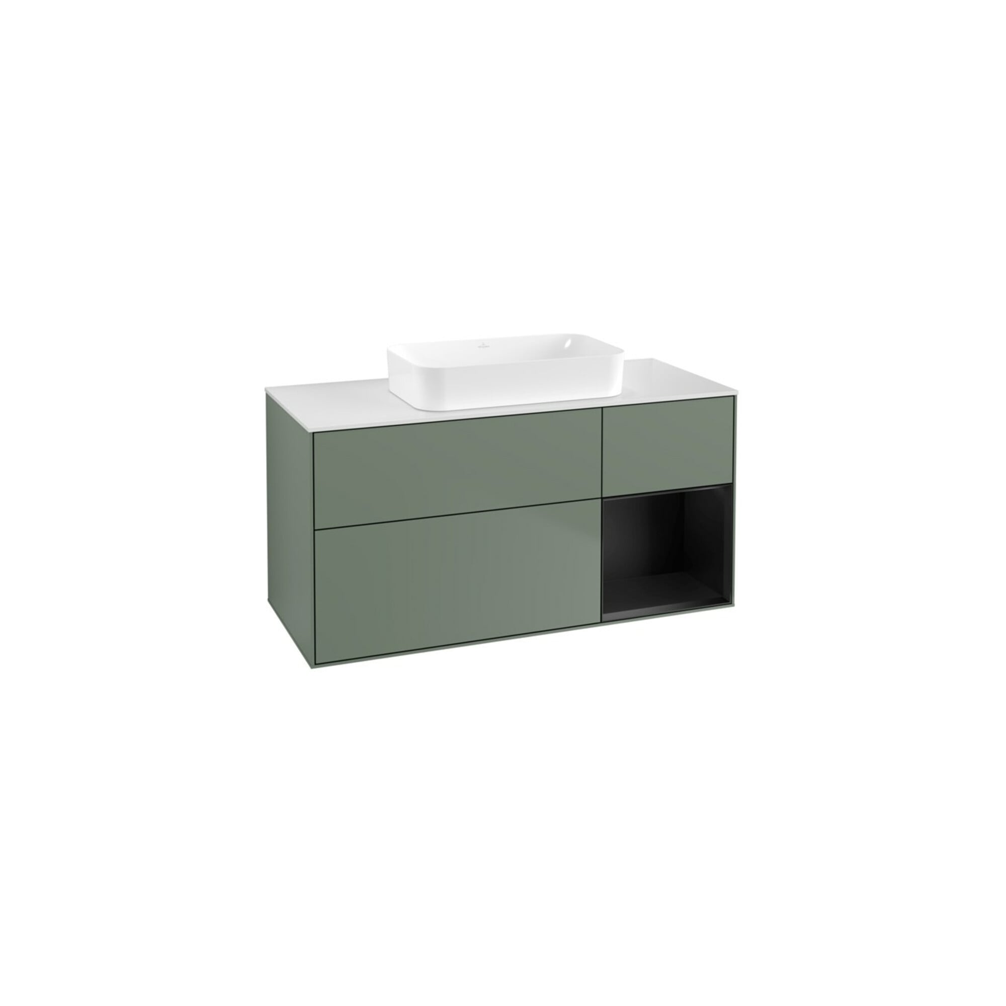 V&B Waschtischunterschrank Wandbeleuchtung Finion 120x60 cm, Reg re bla m Lac, Oli. m Lac ; Villeroy & Boch