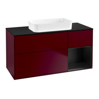 V&B Waschtischunterschrank Wandbeleuchtung Finion 120x60 cm, Reg re bla m Lac, Peony Matt