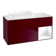 V&B Waschtischunterschrank Wandbeleuchtung Finion 120x60 cm, Reg re glo wh. Lac, Peo Matt