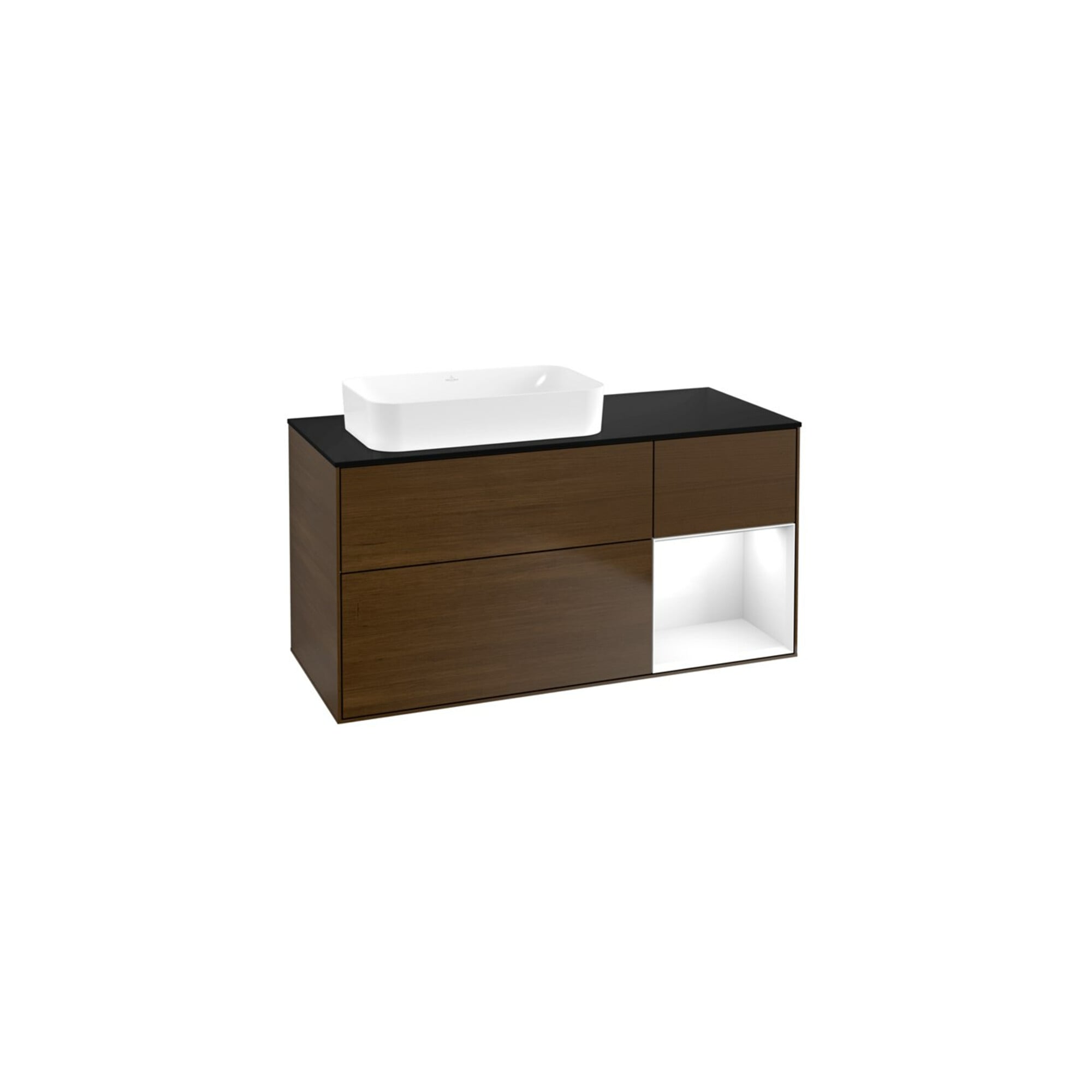 V&B Waschtischunterschrank Wandbeleuchtung Finion 120x60 cm, Reg re glo wh. Lac, wal ven ; Villeroy & Boch