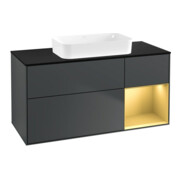 V&B Waschtischunterschrank Wandbeleuchtung Finion 120x60 cm, Reg re gol m, md bl. m Lac
