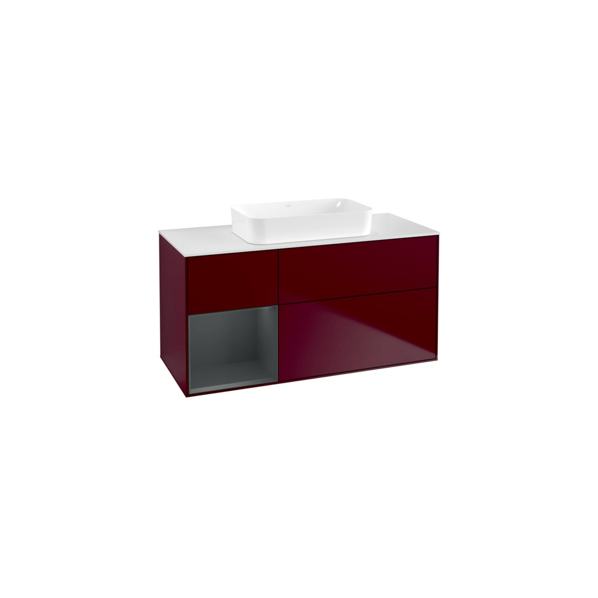 V&B Waschtischunterschrank Wandbeleuchtung Finion 120x60 cm, Reg re md bl. m Lac, Peo Matt ; Villeroy & Boch