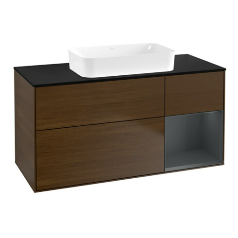 V&B Waschtischunterschrank Wandbeleuchtung Finion 120x60 cm, Reg re md bl. m Lac, wal ven