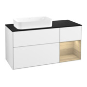 V&B Waschtischunterschrank Wandbeleuchtung Finion 120x60 cm, Reg re Oa ven, glo wh. Lac