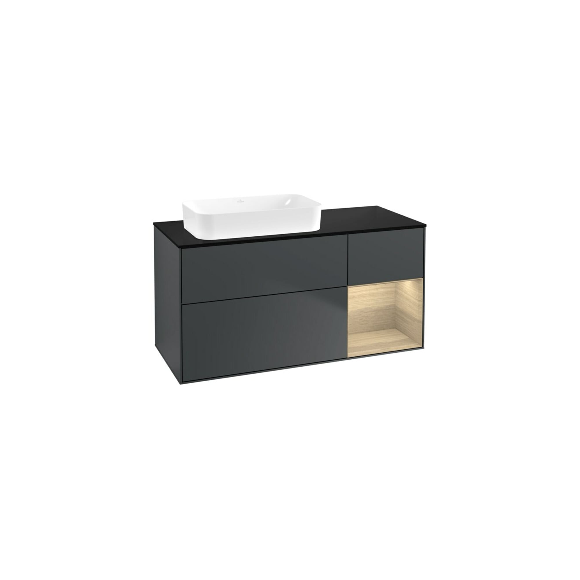 V&B Waschtischunterschrank Wandbeleuchtung Finion 120x60 cm, Reg re Oa ven, md bl. m Lac ; Villeroy & Boch