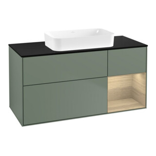 V&B Waschtischunterschrank Wandbeleuchtung Finion 120x60 cm, Reg re Oa ven, Oli. m Lacquer