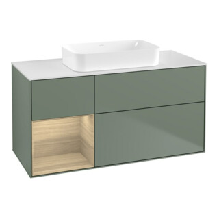 V&B Waschtischunterschrank Wandbeleuchtung Finion 120x60 cm, Reg re Oa ven, Oli. m Lacquer
