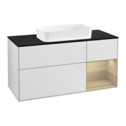 V&B Waschtischunterschrank Wandbeleuchtung Finion 120x60 cm, Reg re Oa ven, wh. m lacquer