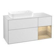 V&B Waschtischunterschrank Wandbeleuchtung Finion 120x60 cm, Reg re Oa ven, wh. m lacquer