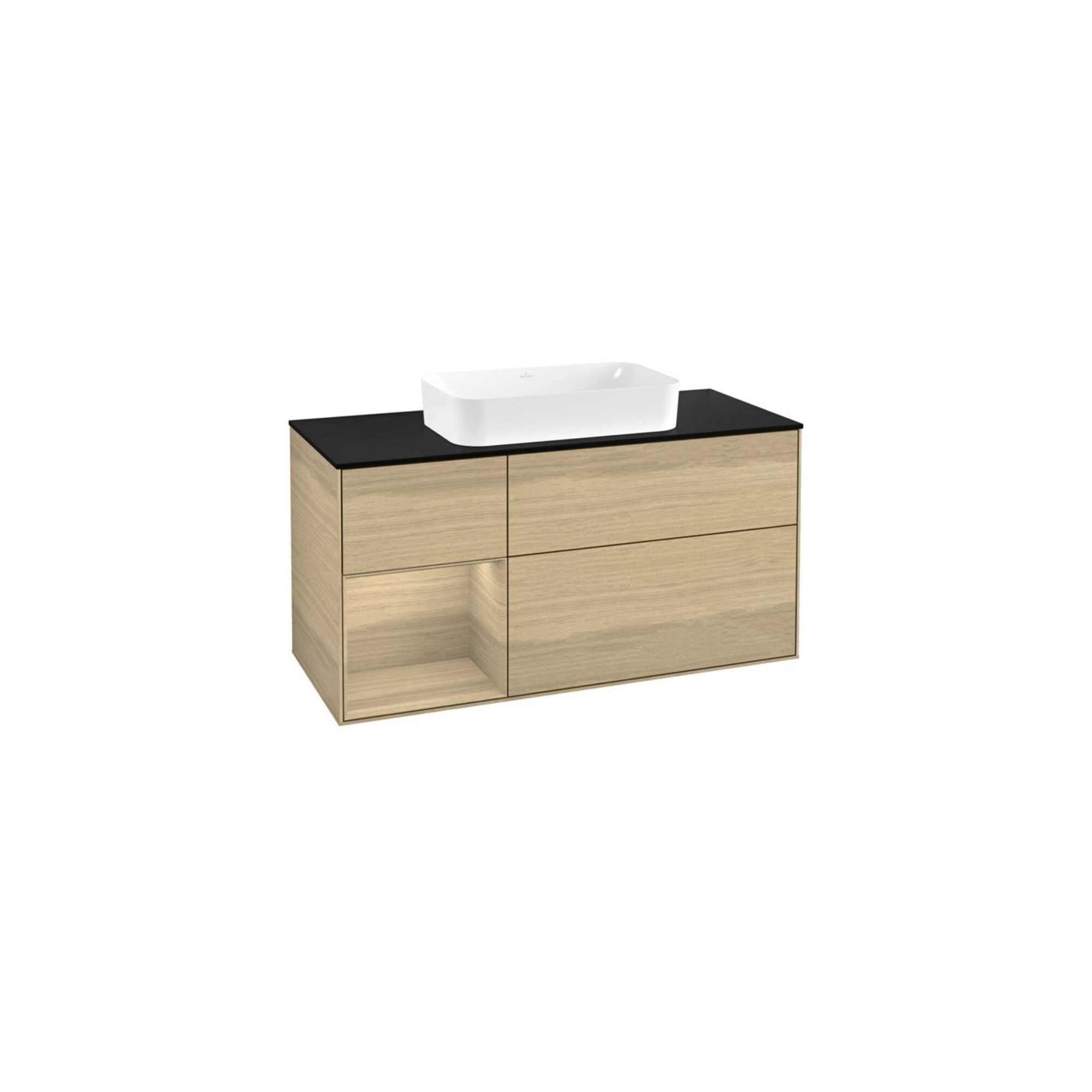 V&B Waschtischunterschrank Wandbeleuchtung Finion 120x60 cm, Reg re Oak Veneer, Oak Veneer ; Villeroy & Boch