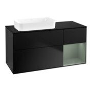 V&B Waschtischunterschrank Wandbeleuchtung Finion 120x60 cm, Reg re Oli. m Lac, bla m Lac