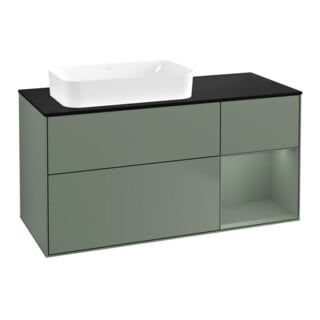 V&B Waschtischunterschrank Wandbeleuchtung Finion 120x60 cm, Reg re Oli. m Lac, Oli. m Lac