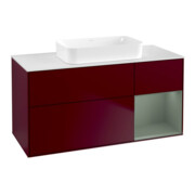 V&B Waschtischunterschrank Wandbeleuchtung Finion 120x60 cm, Reg re Oli. m Lac, Peony Matt