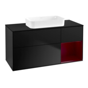V&B Waschtischunterschrank Wandbeleuchtung Finion 120x60 cm, Reg re Peo, bla matt lacquer