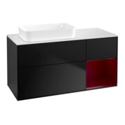 V&B Waschtischunterschrank Wandbeleuchtung Finion 120x60 cm, Reg re Peo, bla matt lacquer