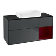 V&B Waschtischunterschrank Wandbeleuchtung Finion 120x60 cm, Reg re Peo, md bl. m Lacquer