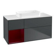 V&B Waschtischunterschrank Wandbeleuchtung Finion 120x60 cm, Reg re Peo, md bl. m Lacquer