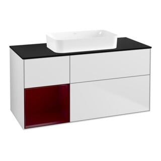 V&B Waschtischunterschrank Wandbeleuchtung Finion 120x60 cm, Reg re Peo, wh. matt lacquer