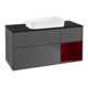 V&B Waschtischunterschrank Wandbeleuchtung Finion 120x60 cm, Reg re Peony, Anthracite matt-1