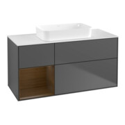 V&B Waschtischunterschrank Wandbeleuchtung Finion 120x60 cm, Reg re wal ven, Anthrac. matt