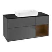 V&B Waschtischunterschrank Wandbeleuchtung Finion 120x60 cm, Reg re wal ven, Anthrac. matt