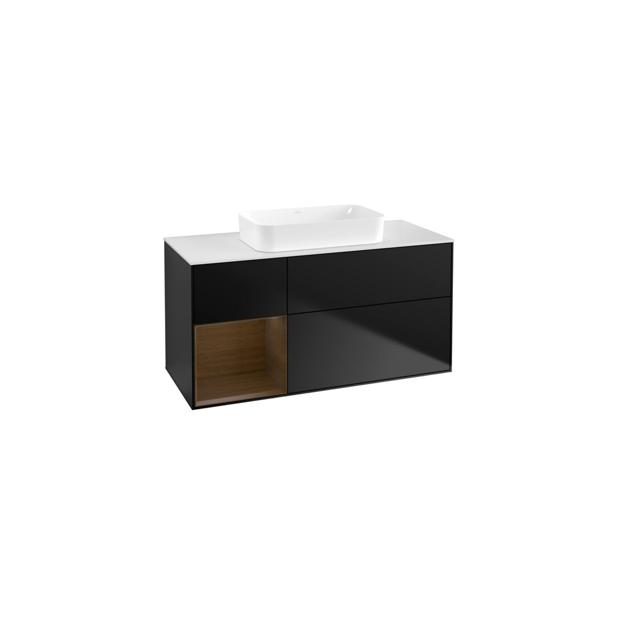 V&B Waschtischunterschrank Wandbeleuchtung Finion 120x60 cm, Reg re wal ven, bla m lacquer ; Villeroy & Boch