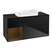 V&B Waschtischunterschrank Wandbeleuchtung Finion 120x60 cm, Reg re wal ven, bla m lacquer