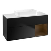 V&B Waschtischunterschrank Wandbeleuchtung Finion 120x60 cm, Reg re wal ven, bla m lacquer