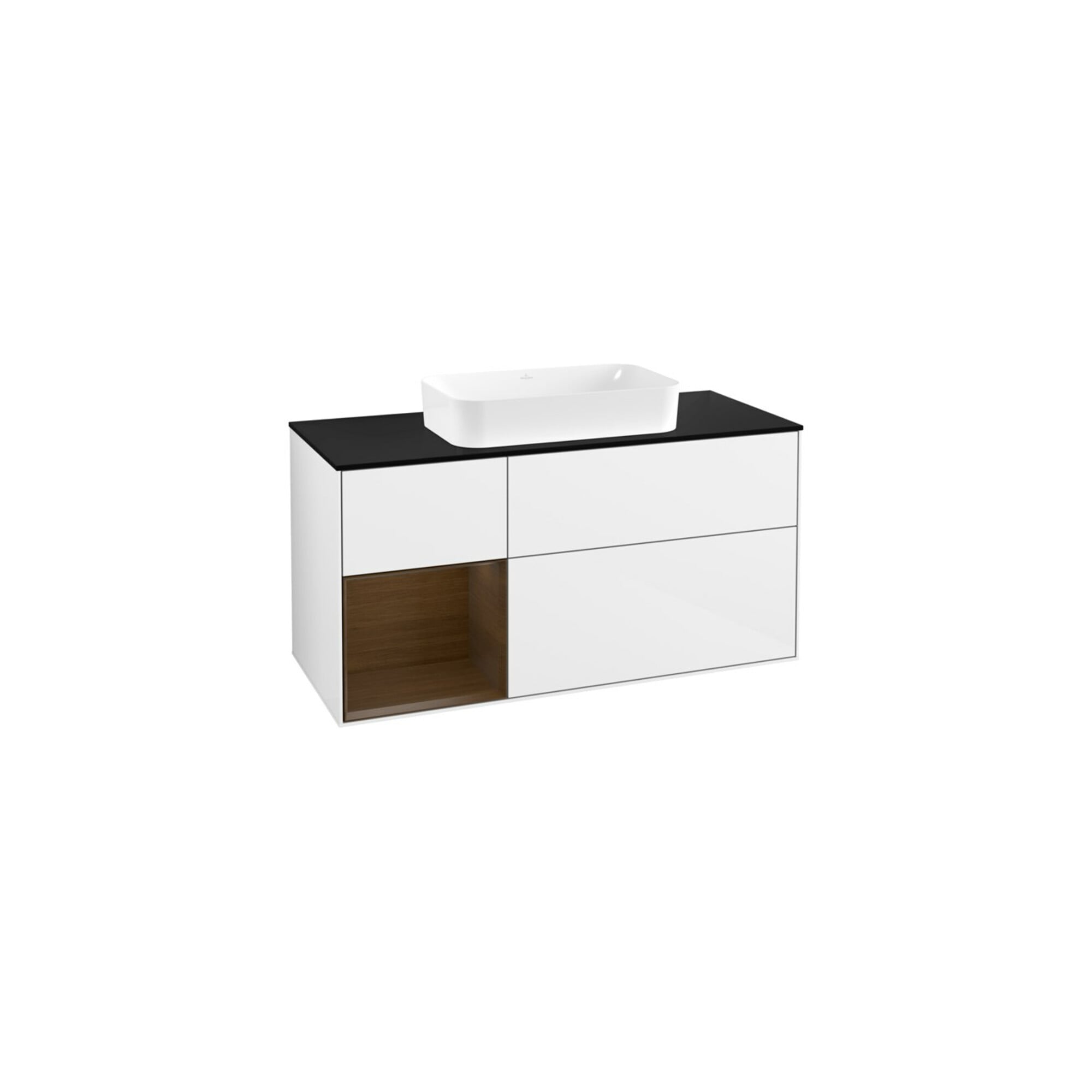 V&B Waschtischunterschrank Wandbeleuchtung Finion 120x60 cm, Reg re wal ven, glo wh. Lac ; Villeroy & Boch
