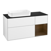 V&B Waschtischunterschrank Wandbeleuchtung Finion 120x60 cm, Reg re wal ven, glo wh. Lac