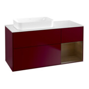 V&B Waschtischunterschrank Wandbeleuchtung Finion 120x60 cm, Reg re wal veneer, Peony Matt
