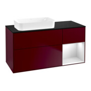 V&B Waschtischunterschrank Wandbeleuchtung Finion 120x60 cm, Reg re wh. m Lac, Peony Matt