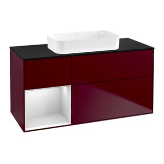V&B Waschtischunterschrank Wandbeleuchtung Finion 120x60 cm, Reg re wh. m Lac, Peony Matt
