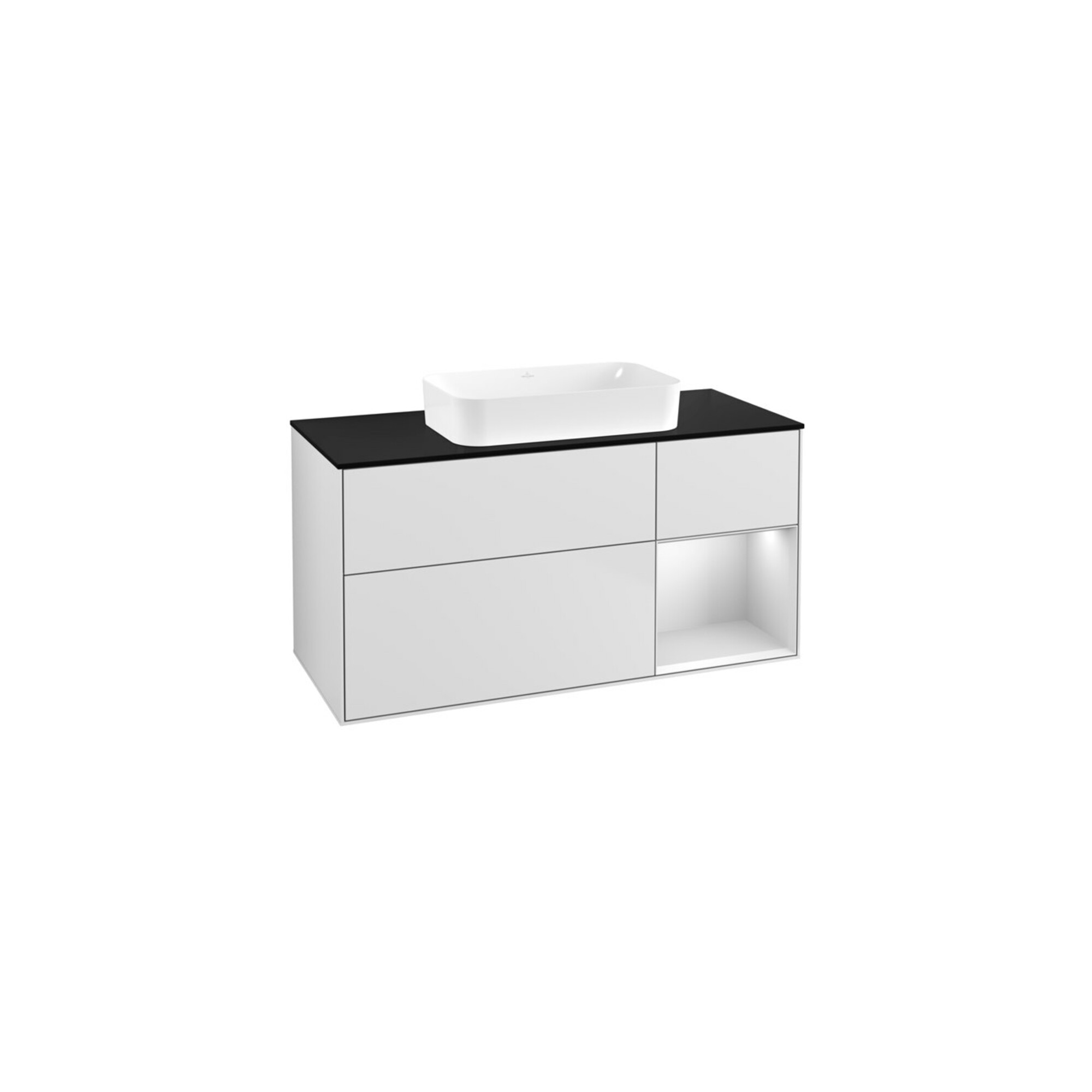 V&B Waschtischunterschrank Wandbeleuchtung Finion 120x60 cm, Reg re wh. m Lac, wh. m Lac ; Villeroy & Boch