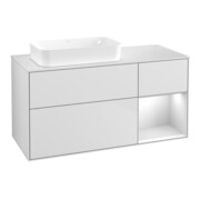 V&B Waschtischunterschrank Wandbeleuchtung Finion 120x60 cm, Reg re wh. m Lac, wh. m Lac