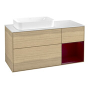 V&B Waschtischunterschrank Wandbeleuchtung Finion 120x60 cm, Reg rechts Peony, Oak Veneer