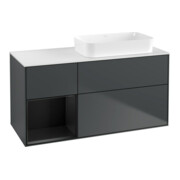 V&B Waschtischunterschrank Wandbeleuchtung Finion 120x60 cm, Rg li bla m Lac, md bl. m Lac