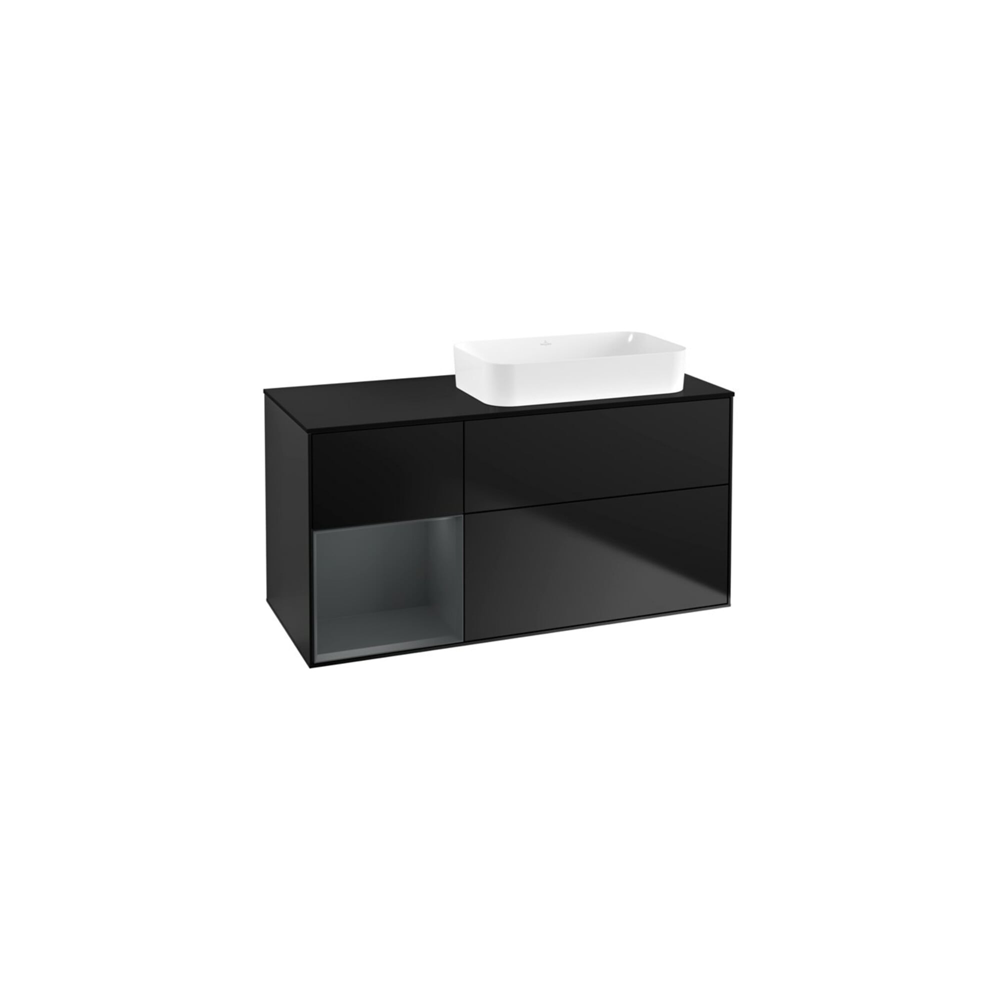 V&B Waschtischunterschrank Wandbeleuchtung Finion 120x60 cm, Rg li md bl. m Lac, bla m Lac ; Villeroy & Boch