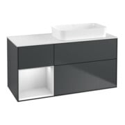V&B Waschtischunterschrank Wandbeleuchtung Finion 120x60 cm, Rg li wh. m Lac, md bl. m Lac