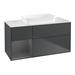 V&B Waschtischunterschrank Wandbeleuchtung Finion 120x60 cm, Rg r Anthrac. m, md bl. m Lac