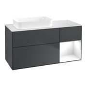 V&B Waschtischunterschrank Wandbeleuchtung Finion 120x60 cm, Rg r g wh. Lac, md bl. m Lac