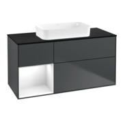 V&B Waschtischunterschrank Wandbeleuchtung Finion 120x60 cm, Rg r g wh. Lac, md bl. m Lac