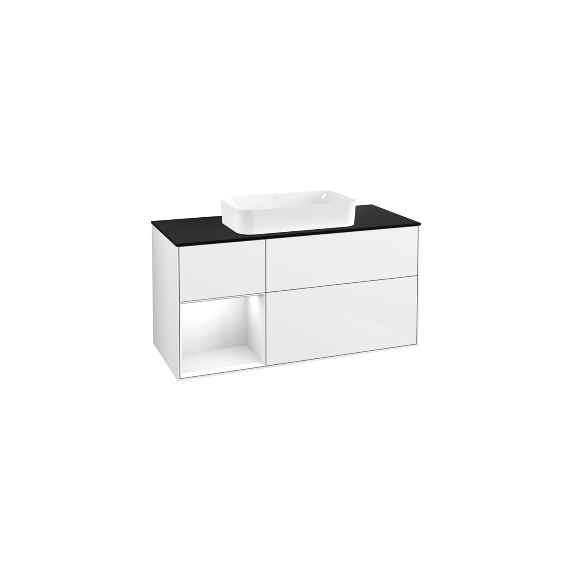 V&B Waschtischunterschrank Wandbeleuchtung Finion 120x60 cm, Rg r glo wh. Lac, glo wh. Lac ; Villeroy & Boch