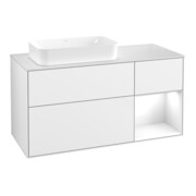 V&B Waschtischunterschrank Wandbeleuchtung Finion 120x60 cm, Rg r glo wh. Lac, glo wh. Lac