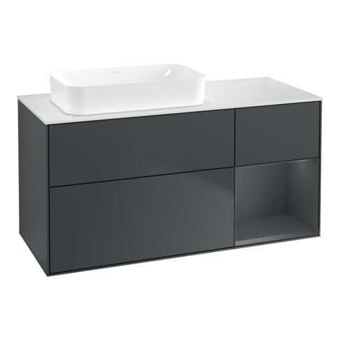 V&B Waschtischunterschrank Wandbeleuchtung Finion 120x60 cm, Rg r md b m Lac, md bl. m Lac