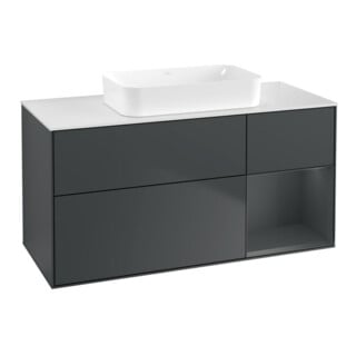 V&B Waschtischunterschrank Wandbeleuchtung Finion 120x60 cm, Rg r md b m Lac, md bl. m Lac