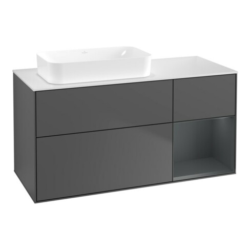 V&B Waschtischunterschrank Wandbeleuchtung Finion 120x60 cm, Rg r md bl. m Lac, Anthrac. m